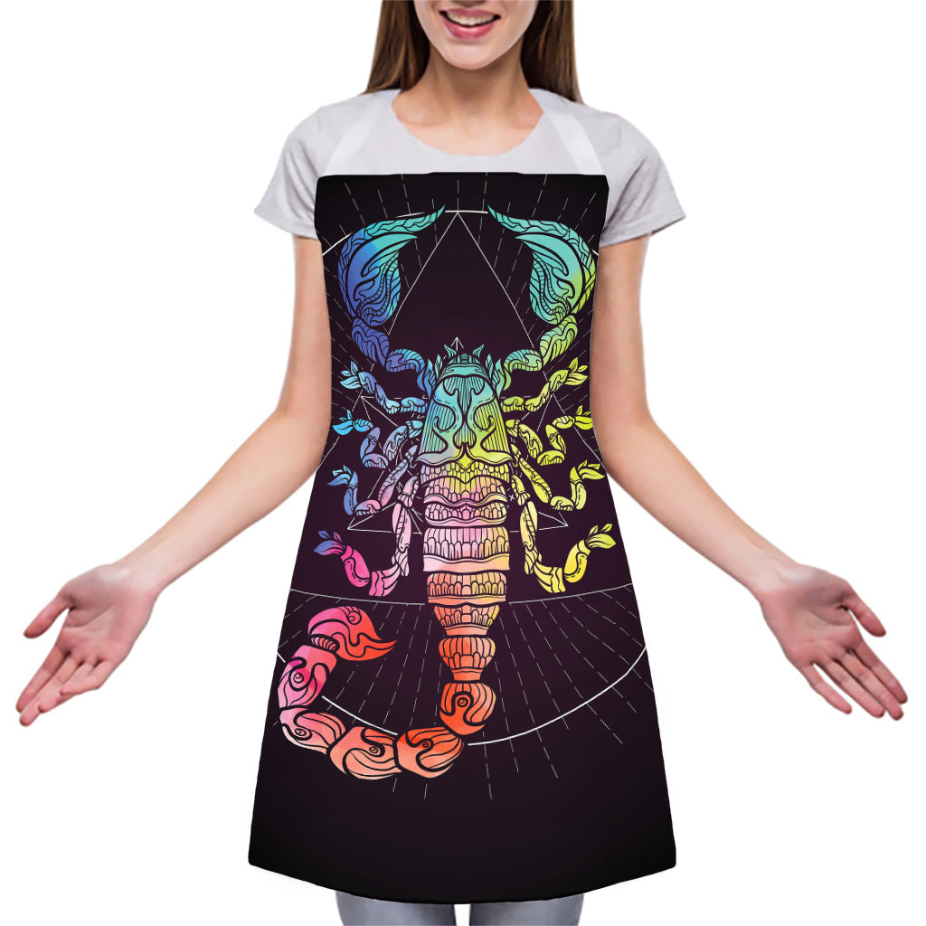 Colorful Scorpio Sign Print Adjustable Apron