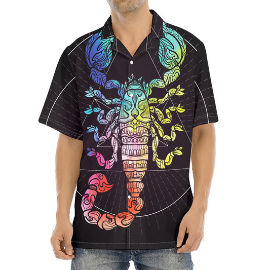 Colorful Scorpio Sign Print Aloha Shirt