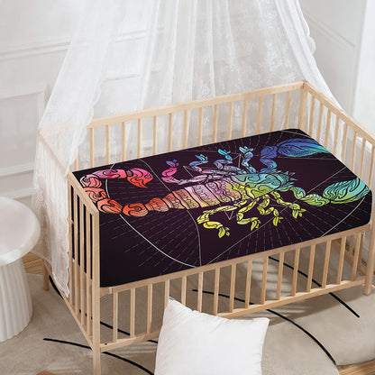 Colorful Scorpio Sign Print Baby Crib Sheet