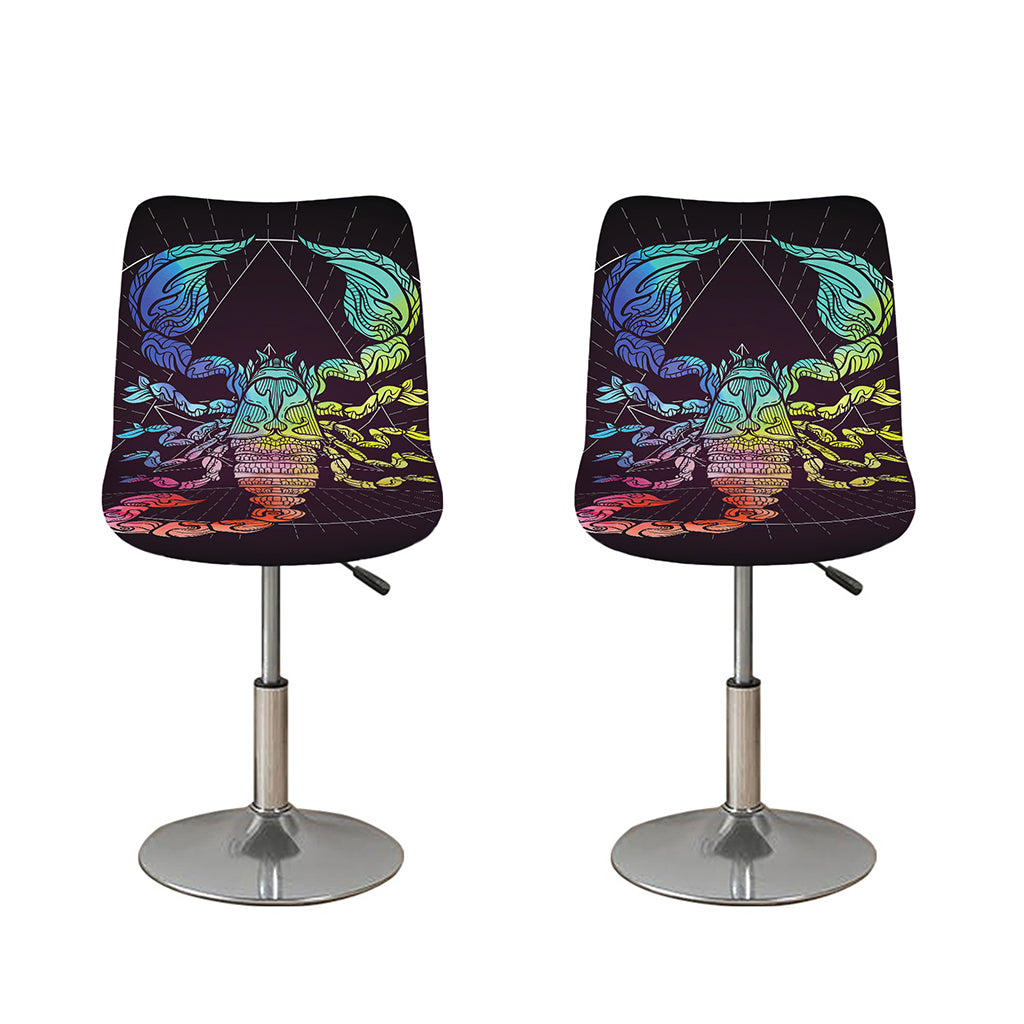 Colorful Scorpio Sign Print Bar Stool Covers