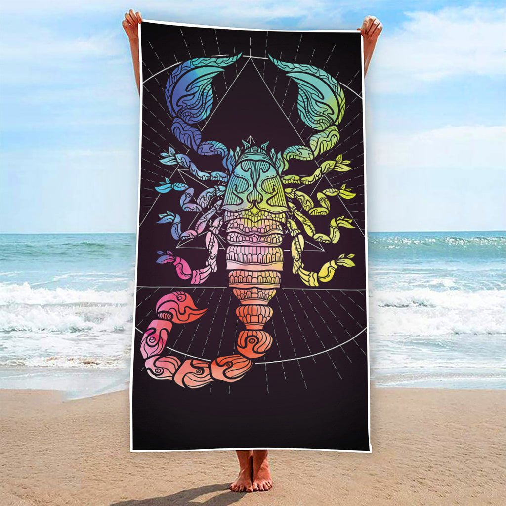 Colorful Scorpio Sign Print Beach Towel
