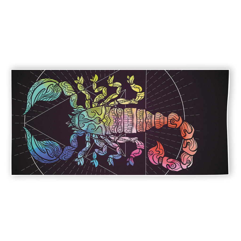 Colorful Scorpio Sign Print Beach Towel