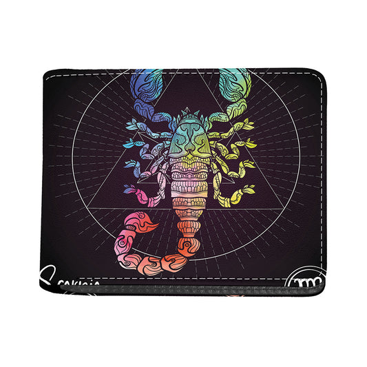 Colorful Scorpio Sign Print Bifold Wallet