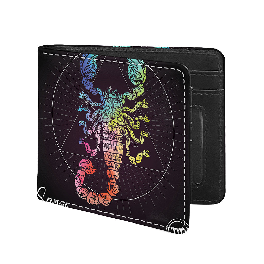 Colorful Scorpio Sign Print Bifold Wallet