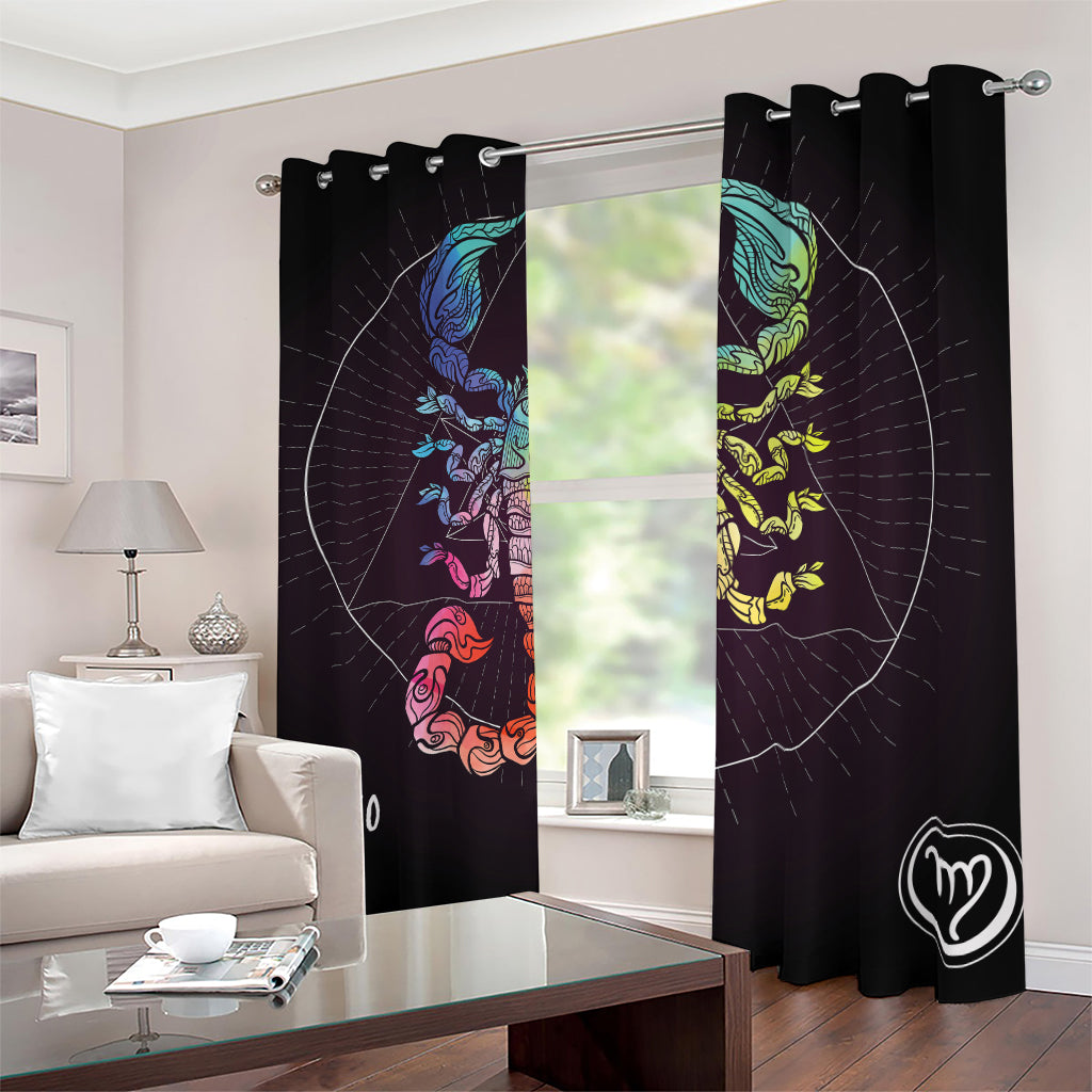 Colorful Scorpio Sign Print Blackout Grommet Curtains