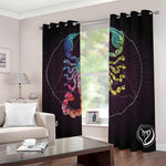 Colorful Scorpio Sign Print Blackout Grommet Curtains