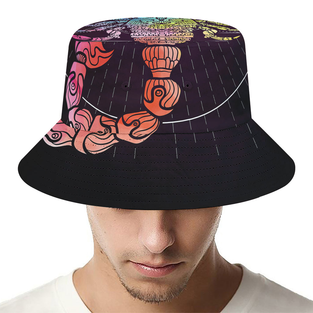 Colorful Scorpio Sign Print Bucket Hat