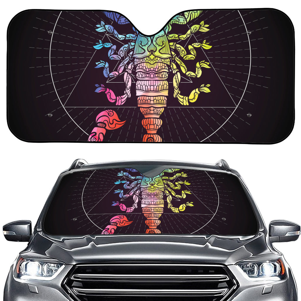 Colorful Scorpio Sign Print Car Windshield Sun Shade