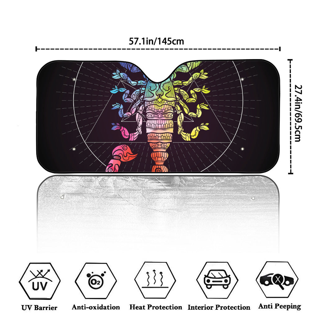 Colorful Scorpio Sign Print Car Windshield Sun Shade