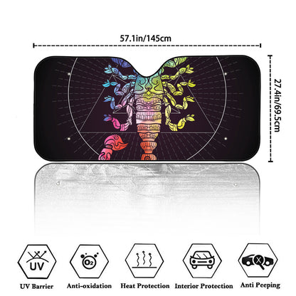 Colorful Scorpio Sign Print Car Windshield Sun Shade