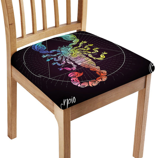 Colorful Scorpio Sign Print Chair Cushion Cover