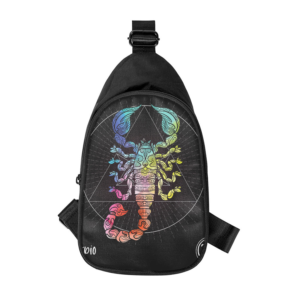 Colorful Scorpio Sign Print Chest Bag