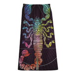 Colorful Scorpio Sign Print Cotton Front Slit Maxi Skirt
