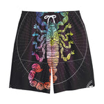 Colorful Scorpio Sign Print Cotton Shorts