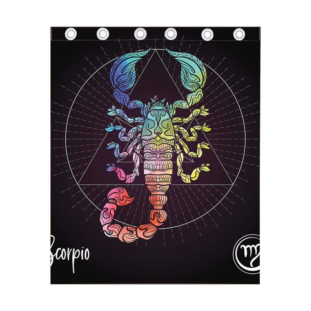 Colorful Scorpio Sign Print Curtain