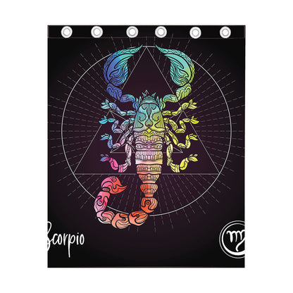 Colorful Scorpio Sign Print Curtain