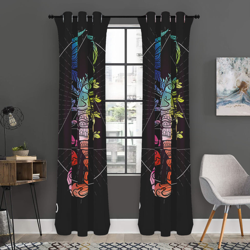 Colorful Scorpio Sign Print Curtain