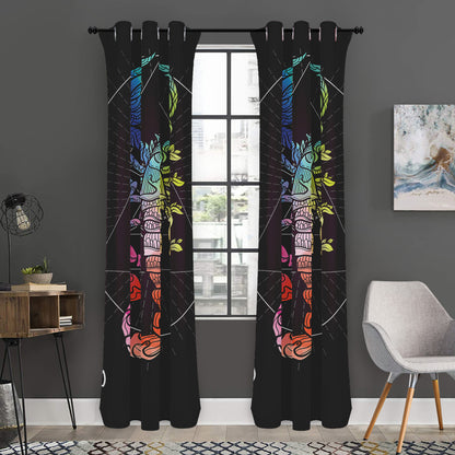 Colorful Scorpio Sign Print Curtain