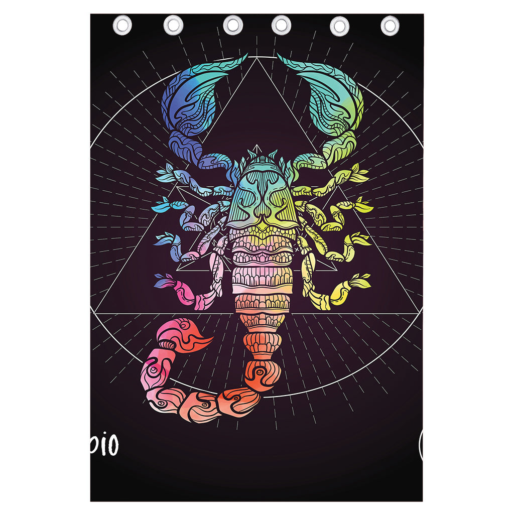 Colorful Scorpio Sign Print Curtain