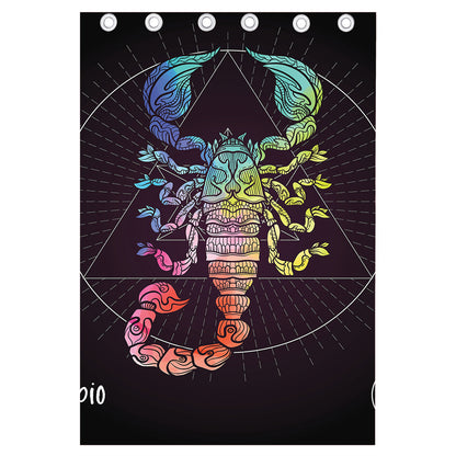 Colorful Scorpio Sign Print Curtain