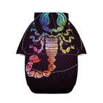 Colorful Scorpio Sign Print Dog Zip Up Hoodie