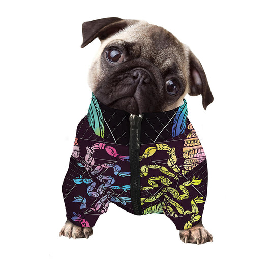 Colorful Scorpio Sign Print Dog Zip Up Jacket