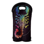 Colorful Scorpio Sign Print Double Neoprene Wine Tote