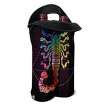 Colorful Scorpio Sign Print Double Neoprene Wine Tote