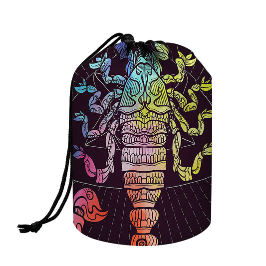 Colorful Scorpio Sign Print Drawstring Makeup Bag