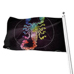 Colorful Scorpio Sign Print Flag
