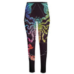 Colorful Scorpio Sign Print High-Waisted Pocket Leggings