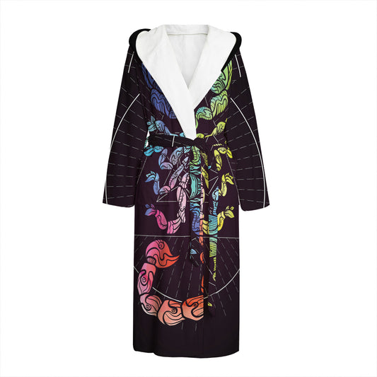 Colorful Scorpio Sign Print Hooded Bathrobe