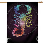 Colorful Scorpio Sign Print House Flag