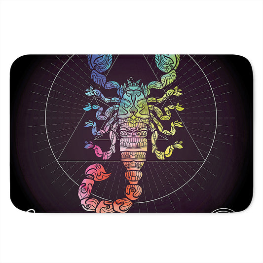 Colorful Scorpio Sign Print Indoor Door Mat
