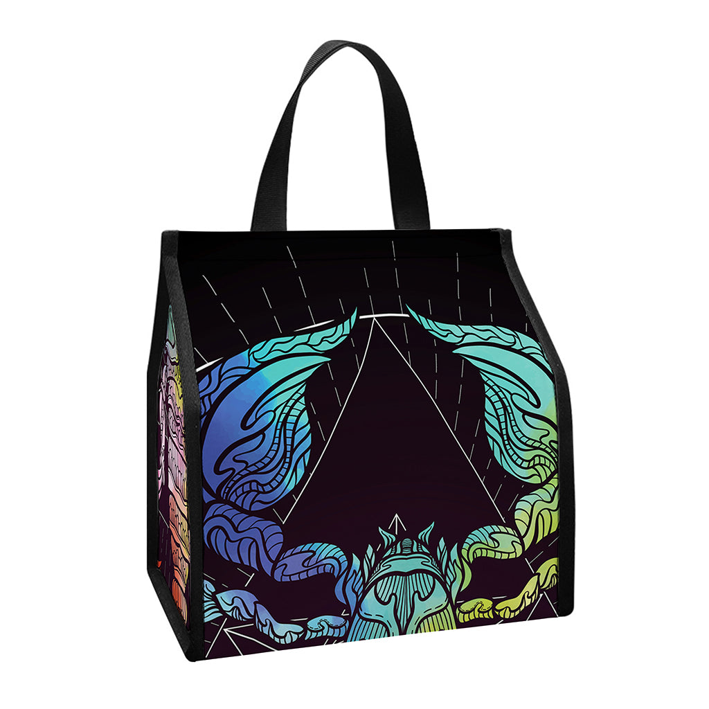 Colorful Scorpio Sign Print Insulated Lunch Tote