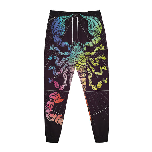 Colorful Scorpio Sign Print Jogger Pants
