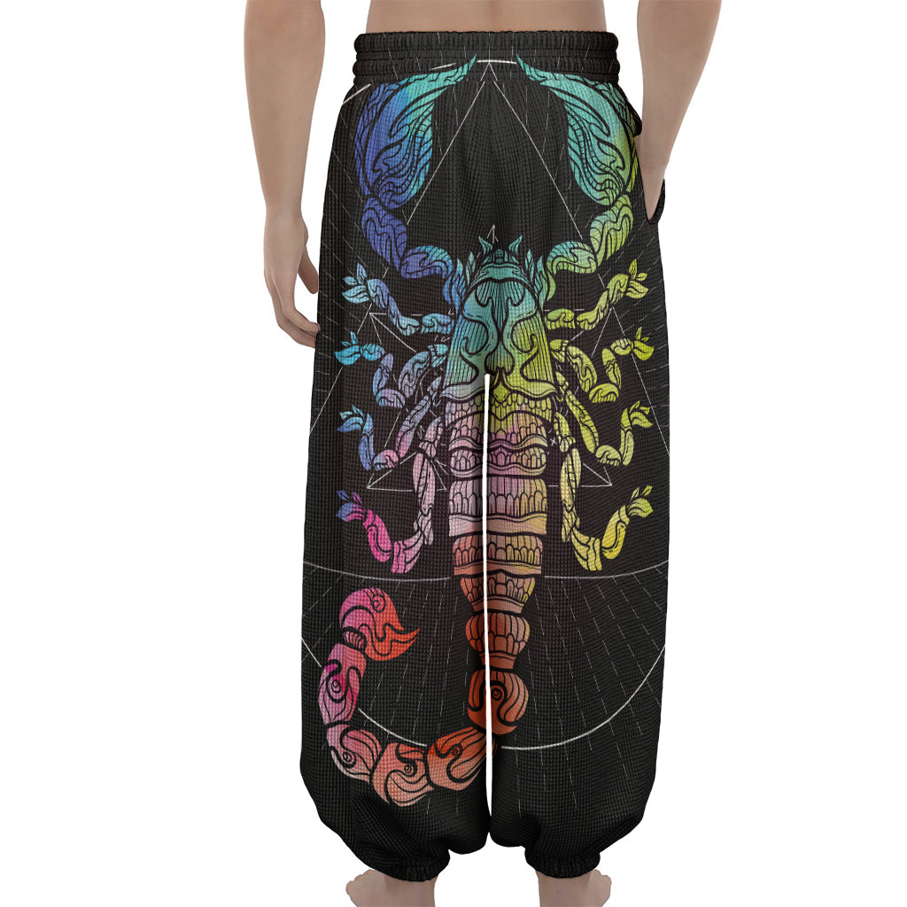 Colorful Scorpio Sign Print Lantern Pants