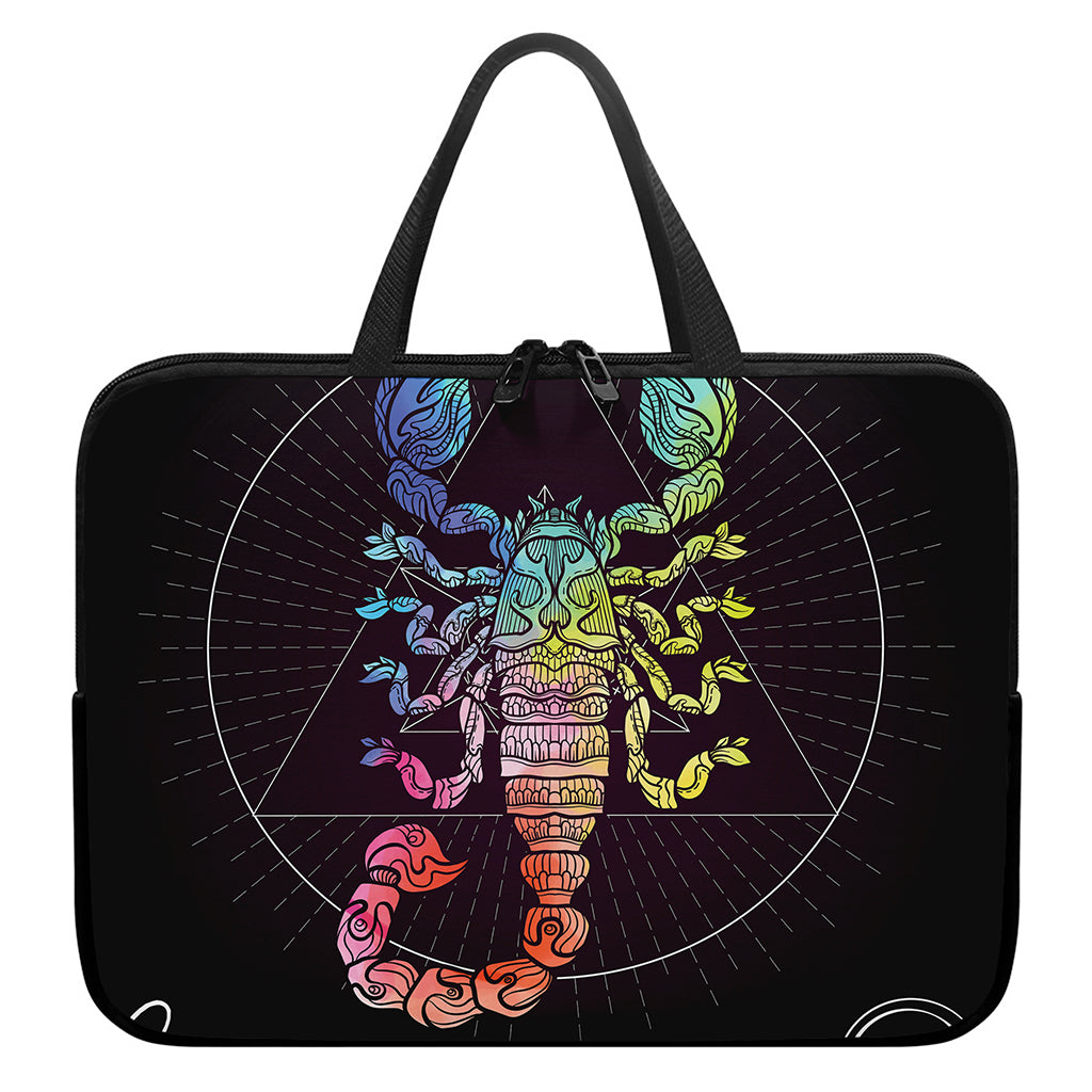 Colorful Scorpio Sign Print Laptop Sleeve With Handle