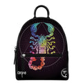 Colorful Scorpio Sign Print Leather Backpack