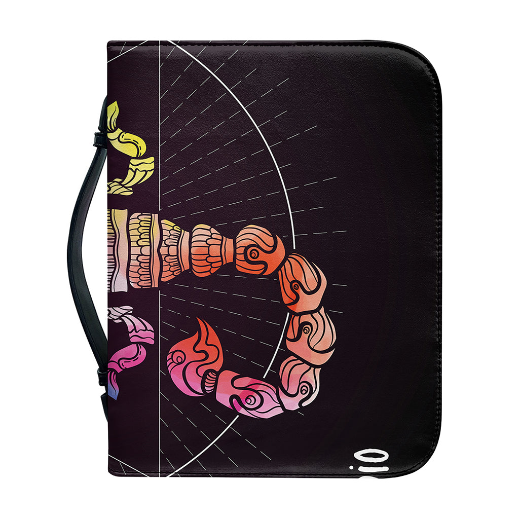 Colorful Scorpio Sign Print Leather Bible Cover