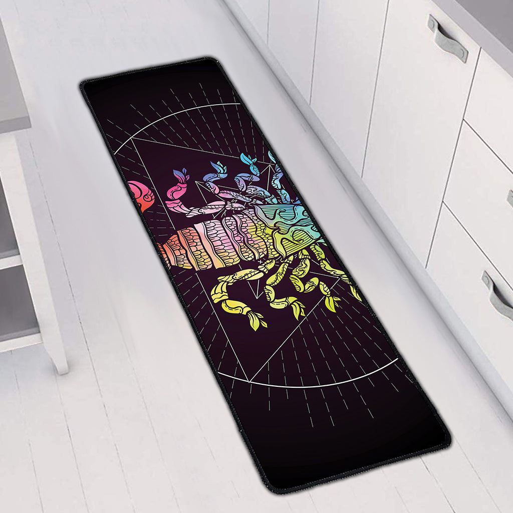 Colorful Scorpio Sign Print Long Kitchen Mat