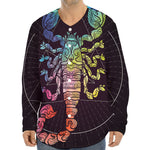 Colorful Scorpio Sign Print Long Sleeve Baseball Jersey