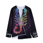 Colorful Scorpio Sign Print Long Sleeve Short Coat
