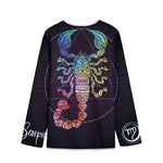 Colorful Scorpio Sign Print Long Sleeve Short Coat