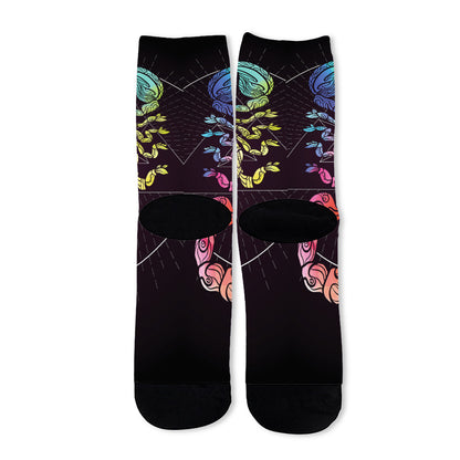 Colorful Scorpio Sign Print Long Socks