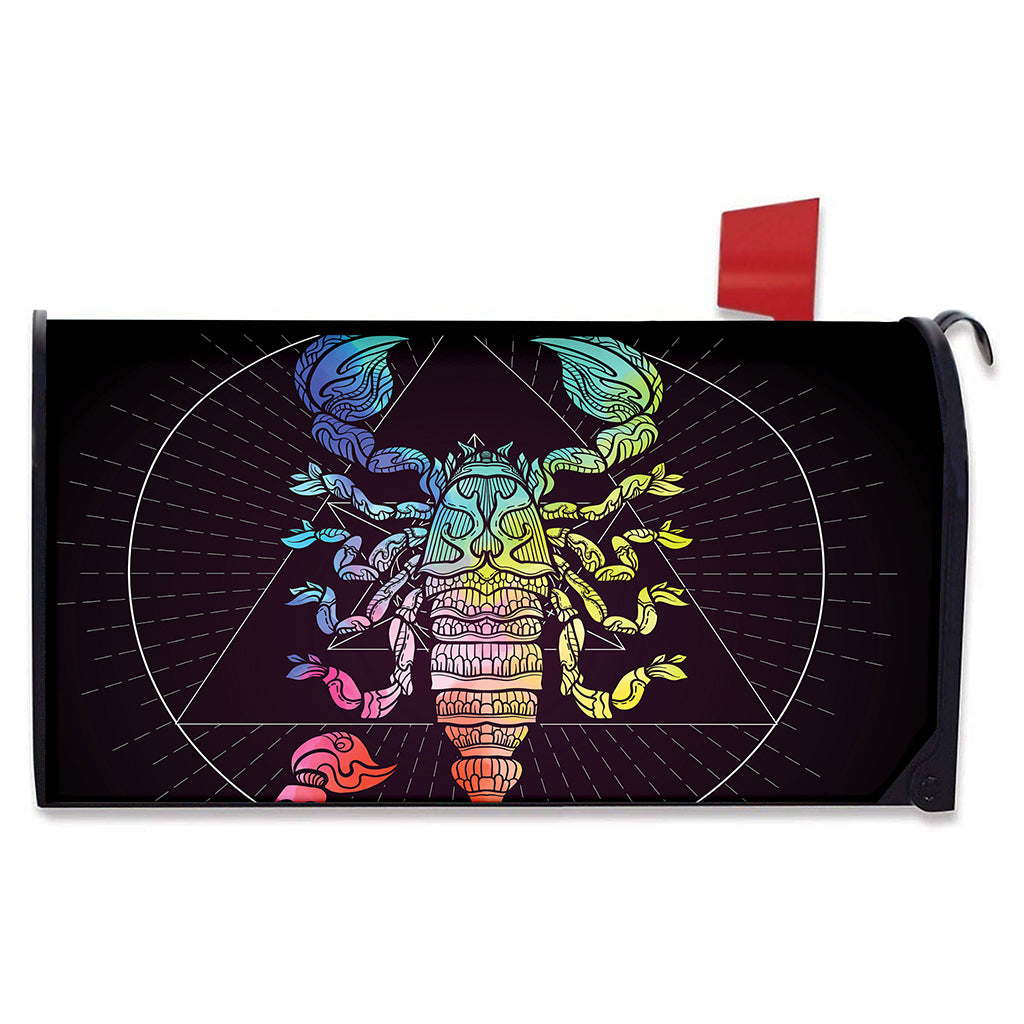 Colorful Scorpio Sign Print Mailbox Cover