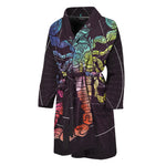 Colorful Scorpio Sign Print Men's Bathrobe