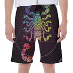 Colorful Scorpio Sign Print Men's Beach Shorts