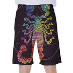 Colorful Scorpio Sign Print Men's Beach Shorts