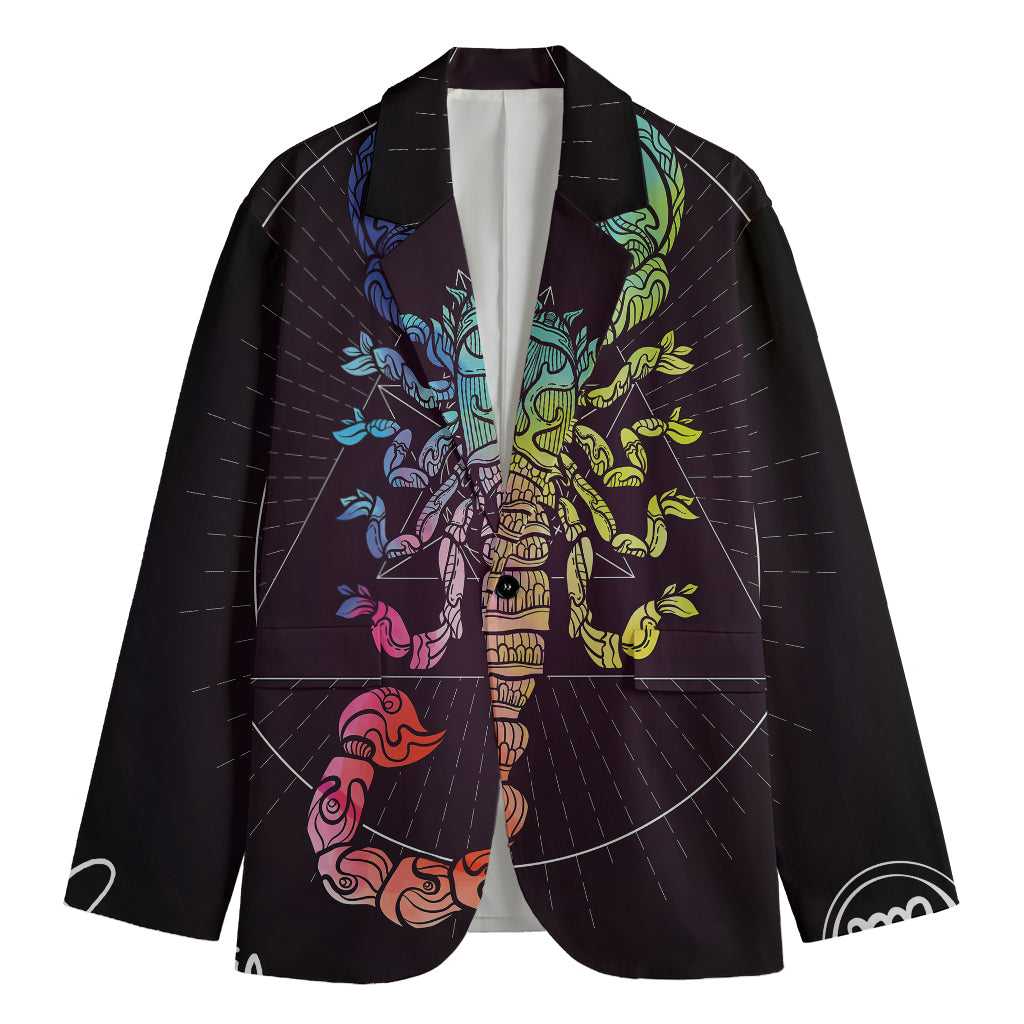Colorful Scorpio Sign Print Men's Blazer